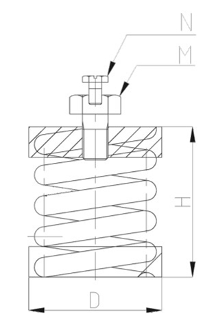 ZTH型<a href='http://m.0580rencai.cn' target='_blank'><u>彈簧減震器</u></a>結(jié)構(gòu)圖